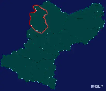 threejs随州市随县geoJson地图3d地图红色描边闪烁警报